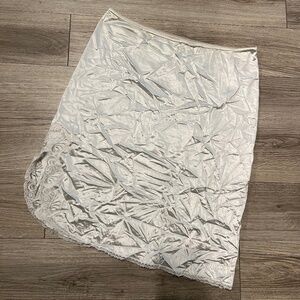 Cottagecore white slip mini skirt